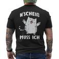 N Scheis Muss Ich Cat Nen Scheiss T-Shirt mit Rückendruck