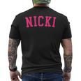 Name Nicki Personalized I Love Nicki Vintage Retro Men's T-shirt Back Print