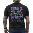 Nannie Of The Birthday Mermaid Matching Family Father's Day Men's T-shirt Back Print