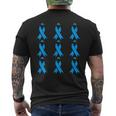 National Foster Care Month Multiple Blue Ribbons Men's T-shirt Back Print