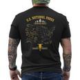 National Parks Map Vintage American Hiking Camping Men's T-shirt Back Print