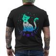 New Blue Gay Male Mlm Pride Flag Astrology Cat Men's T-shirt Back Print