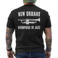 New Orleans Birthplace Of Jazz Trumpet Nola Men's T-shirt Back Print