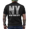New York City Nyc Ny America Queen's Skyline City Men's T-shirt Back Print