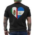 Nicaraguan Mexican Heart Flag Nicaragua Mexico Men's T-shirt Back Print