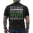 Nicht Schubsen Pfeffi Bauch Kurzärmliges Herren-T-Kurzärmliges Herren-T-Shirt - Schwarz, Spaßiges Tee