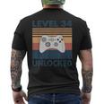 Nivel 34 Desbloqueado – Retrointage 34 Cumpleaños Gamer Gaming Camiseta Hombre Estampado Espalda