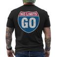 No Limits Go Vintage Road Sign Motivational Inspirational Men's T-shirt Back Print