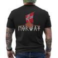 Norwayiking Ship Norge Flag T-Shirt mit Rückendruck