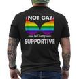 Not Gay But Very Supportive Lgbt Straight Bra Meme Men's T-shirt Back Print