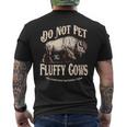Do Not Pet The Fluffy Cows Yellowstone National Park Men's T-shirt Back Print