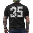 Number 35 Birthday Varsity Sports Team Jersey Men's T-shirt Back Print