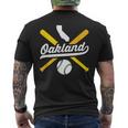 Oakland Baseball Vintage California Pride Love City Green Men's T-shirt Back Print