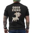 Ober Zicke Kurzärmliges Herren-T-Kurzärmliges Herren-T-Shirt lustig, Ziegenmotiv Kurzärmliges Herren-T-Shirt für Damen