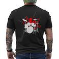 Octopus Playing Drums Drummer Musician-Octopus Lover Men's T-shirt Back Print