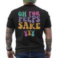 Oh For Bunnies Sake Cute Leopard Bunny Happy Easter Day 2024 Men's T-shirt Back Print