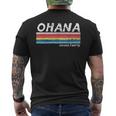 Ohana Means Family Vintage Retro Hawaii Tropical Men's T-shirt Back Print