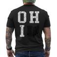 Ohio Map Oh Home Shape State Vintage Grunge Men's T-shirt Back Print