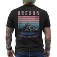 Oregon Retro Mountains Vintage Portland Home State Mountain Men's T-shirt Back Print