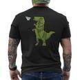 Origami Dinosaur Origami T-Rex Flying Paper Airplane Men's T-shirt Back Print