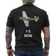 P-51 Mustang World War Ii Military Airplane Men's T-shirt Back Print