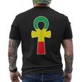 Pan African Flag Ankh Cross Black King Black Egyptian Nubian Men's T-shirt Back Print
