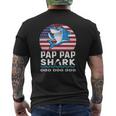 Pap Pap Shark Fathers Day From Wife Son Daughter Mens Back Print T-shirt