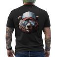 Papa Bear Face Fathers Day Daddy Bear Men's T-shirt Back Print