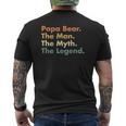 Papa Bear The Man The Myth The Legend Father Dad Uncle Mens Back Print T-shirt