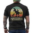 Papasaurus Dinosaur Papa Tyrannosaurus Dino Twin Pack Mit-Ausschnitt T-Shirt mit Rückendruck