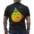 Party Smile Face Emoticon Birthday Party Smile Face Men's T-shirt Back Print