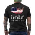 Path Of Totality America Eclipse Usa Map Total Solar 2024 Men's T-shirt Back Print