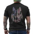 Patriotic America Grey Wolf Bust Usa Men's T-shirt Back Print