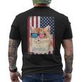 Patriotic Cat Meowica Af 4Th Of July Usa American Flag Men's T-shirt Back Print