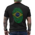 Patriotic Fingerprint Brazil Brazilian Flag Men's T-shirt Back Print