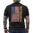 Patriotic Pittsburgh Usa Flag Pride Vintage Pittsburgh Men's T-shirt Back Print