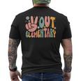 Peace Out Elementary Last Day Of School Elementary Graduate Men's T-shirt Back Print