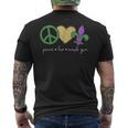 Peace Love Mardi Gras With Fleur De Lis In New Orleans Men's T-shirt Back Print