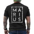 Personalisiertes Marius Vintage-Schwarz Kurzärmliges Herren-T-Kurzärmliges Herren-T-Shirt, Retro Namensdesign