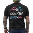 Pink Or Blue Cousin Loves You Gender Reveal Men's T-shirt Back Print