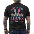 Pink Or Blue Great Auntie Loves You Gender Reveal Men's T-shirt Back Print