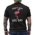 Pink Flamingo Workout Don't Skip Leg Day Gym Fitness Mens Back Print T-shirt