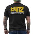Pittsburgh 412 Area Pennsylvania Yinz Vintage Pride Yinzer Men's T-shirt Back Print