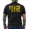 Pittsburgh 412 Black And Yellow City Street Map Men's T-shirt Back Print