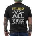 Pittsburgh -Vs- All Yinz Jagoffs Distressed Men's T-shirt Back Print