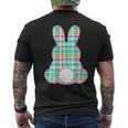 Plaid Pastel Multi Color Gingham Check Easter Bunny Men's T-shirt Back Print