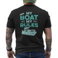 Pontoon Boat Captain My Boat My Rules Father's Day Mens Back Print T-shirt