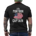 Pontoon Captain Flag Of America Sailor Fisherman Dad Mens Back Print T-shirt