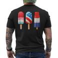Popsicle Us American 4Th Of July Popsicle Red White & Blue Men's T-shirt Back Print