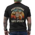 Professional Gate Opener Cow Lover Vintage Retro Heifer Men's T-shirt Back Print